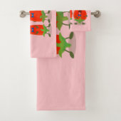 Cute-Singing chili peppers cartoon illustratie Bad Handdoek (Insitu)