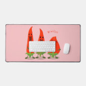 Cute-Singing chili peppers cartoon illustratie Bureaumat (Keyboard & Muis)