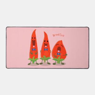 Cute-Singing chili peppers cartoon illustratie Bureaumat