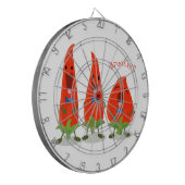 Cute-Singing chili peppers cartoon illustratie Dartbord (Voorkant Links)