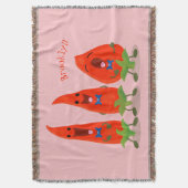 Cute-Singing chili peppers cartoon illustratie Deken (Voorkant Verticaal)