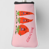 Cute-Singing chili peppers cartoon illustratie Golfheadcover (Draai 90)
