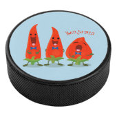 Cute-Singing chili peppers cartoon illustratie Hockey Puck (3/4)