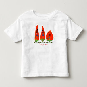 Cute-Singing chili peppers cartoon illustratie Kinder Shirts