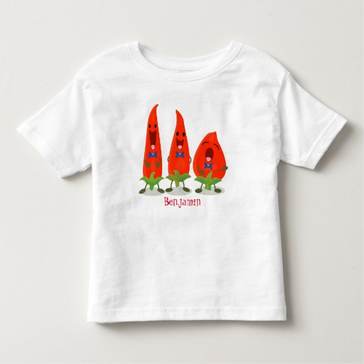 Cute-Singing chili peppers cartoon illustratie Kinder Shirts (Voorkant)