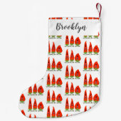 Cute-Singing chili peppers cartoon illustratie Kleine Kerstsok (Achterkant)