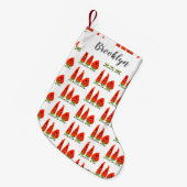 Cute-Singing chili peppers cartoon illustratie Kleine Kerstsok (Voorkant (Hangend))