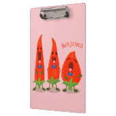 Cute-Singing chili peppers cartoon illustratie Klembord (Links)