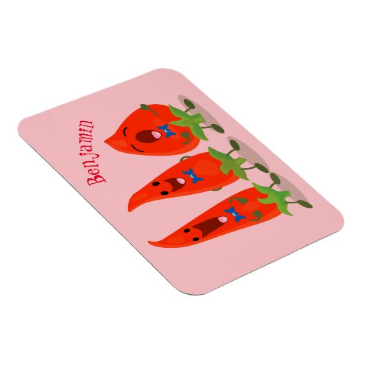 Cute-Singing chili peppers cartoon illustratie Magneet (Rechterzijde)