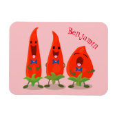 Cute-Singing chili peppers cartoon illustratie Magneet (Horizontaal)