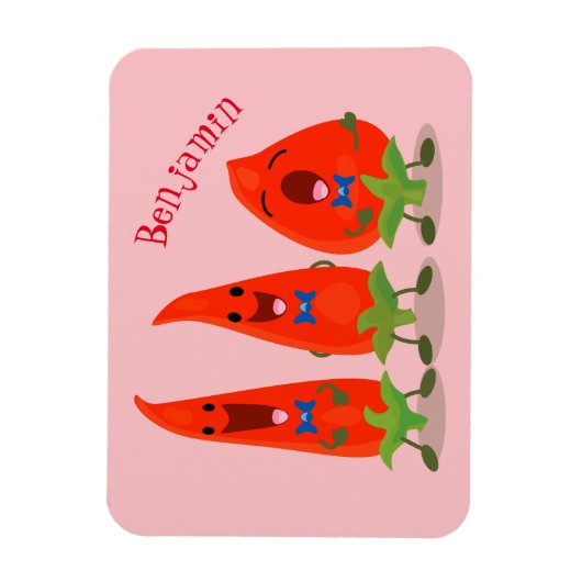 Cute-Singing chili peppers cartoon illustratie Magneet (Verticaal)