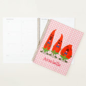 Cute-Singing chili peppers cartoon illustratie Planner (Display)