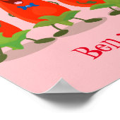 Cute-Singing chili peppers cartoon illustratie Poster (Hoek)