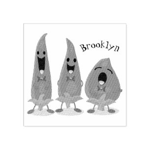Cute-Singing chili peppers cartoon illustratie Rubberstempel