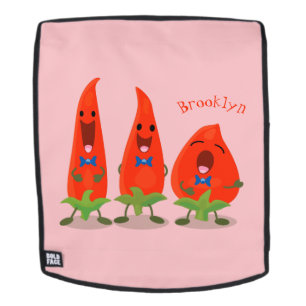 Cute-Singing chili peppers cartoon illustratie Rugtassen