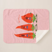 Cute-Singing chili peppers cartoon illustratie Sherpa Deken (Voorkant (horizontaal))