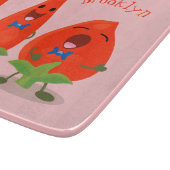 Cute-Singing chili peppers cartoon illustratie Snijplank (Hoek)