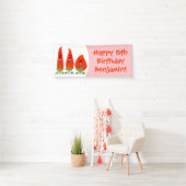 Cute-Singing chili peppers cartoon illustratie Spandoek (Insitu)