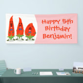 Cute-Singing chili peppers cartoon illustratie Spandoek (Beurs)