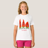 Cute-Singing chili peppers cartoon illustratie T-shirt (Voorkant volledig)