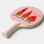 Cute-Singing chili peppers cartoon illustratie Tafeltennisbatje (Voorkant Gekanteld)