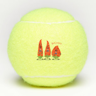 Cute-Singing chili peppers cartoon illustratie Tennisballen