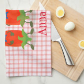 Cute-Singing chili peppers cartoon illustratie Theedoek (Quarter Fold)