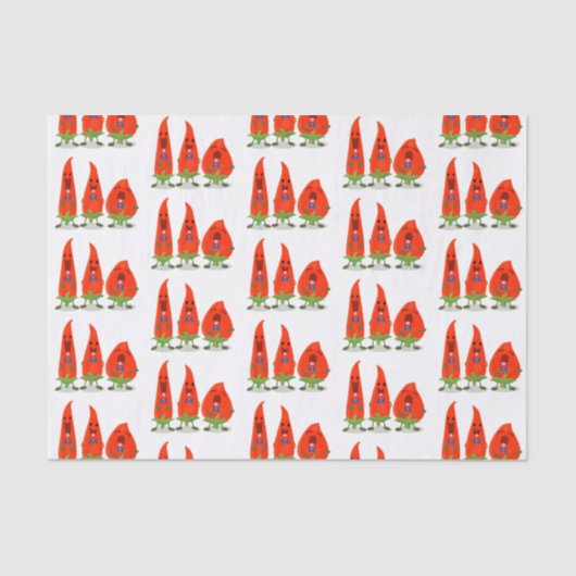 Cute-Singing chili peppers cartoon illustratie Tissuepapier (Voorkant)