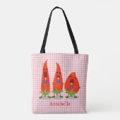 Cute-Singing chili peppers cartoon illustratie Tote Bag (Achterkant)