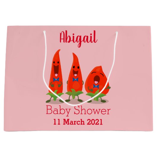 Cute singing chilli peppers cartoon illustration groot cadeauzakje (Voorkant)