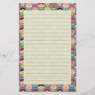 Cute Singing Choir Paars Lond Stationery Briefpapier