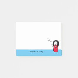 Cute Singing Girl Music Illustration Name Post-it® Notes