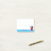 Cute Singing Girl Music Illustration Name Post-it® Notes (Op bureau)