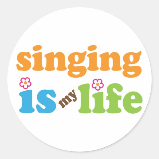 Cute Singing is mijn leven Ronde Sticker (Voorkant)