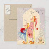 Cute Singing KerstCarolers Briefkaart (Voorkant / Achterkant)