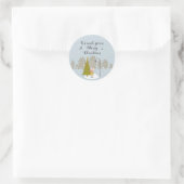 Cute Singing Kerstmuis Ronde Sticker (Tas)