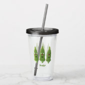 Cute singing okra Plant cartoon Acryl Drinkbeker (Achterkant)
