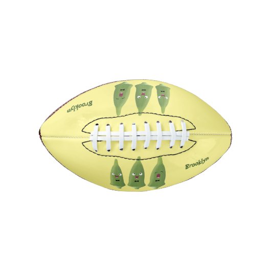 Cute singing okra Plant cartoon American Football (Voorkant)