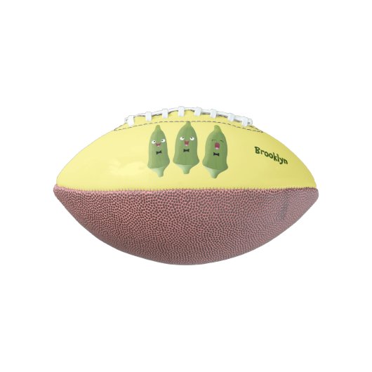 Cute singing okra Plant cartoon American Football (Gedraaid 90)