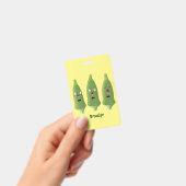 Cute singing okra Plant cartoon Badge (Handheld)