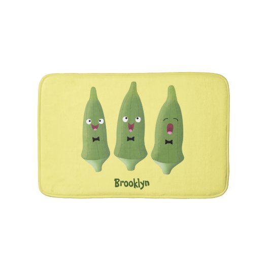Cute singing okra Plant cartoon Badmat (Voorkant)