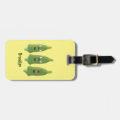 Cute singing okra Plant cartoon Bagagelabel (Voorkant horizontaal)