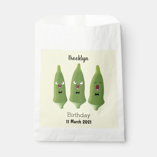 Cute singing okra Plant cartoon Bedankzakje (Voorkant)