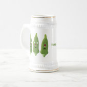 Cute singing okra Plant cartoon Bierpul (Voorkant links)