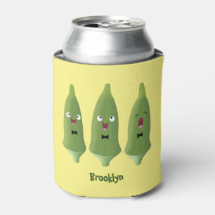 Cute singing okra Plant cartoon Blikjeskoeler