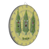 Cute singing okra Plant cartoon Dartbord (Voorkant Links)