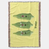 Cute singing okra Plant cartoon Deken (Voorkant Verticaal)