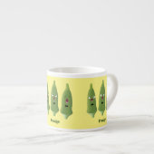 Cute singing okra Plant cartoon Espresso Kop (Voorkant rechts)