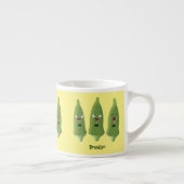 Cute singing okra Plant cartoon Espresso Kop (Rechts)