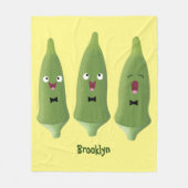 Cute singing okra Plant cartoon Fleece Deken (Voorkant)
